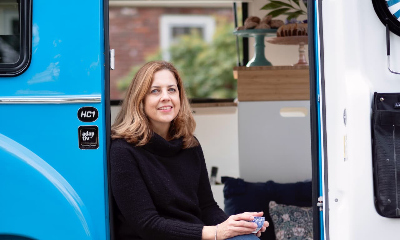 Shauna at the Blue Bird camper