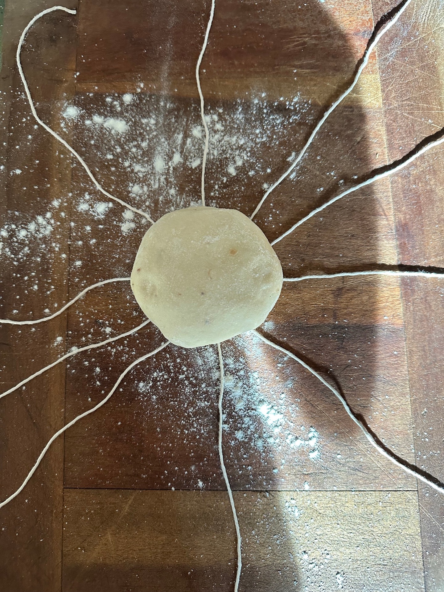 Dough ready to be shaped and wrapped